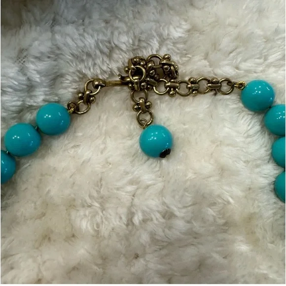Heidi Daus "Glorious Garden" Turquoise Blue Crystal Necklace - Picture 5 of 7